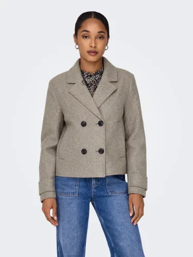 Only, Only ONLFREJA kurzer Mantel - Mocha Meringue Melange S Damen