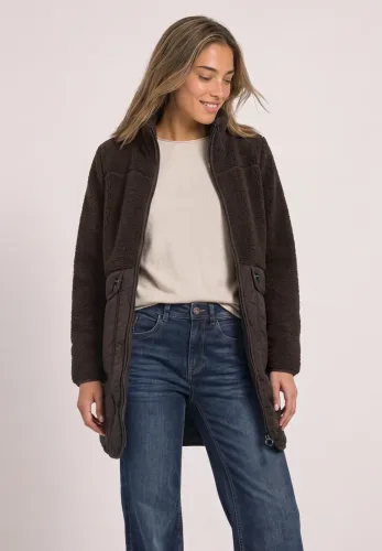 Street One, Mantel mit Strukturmix und Stehkragen