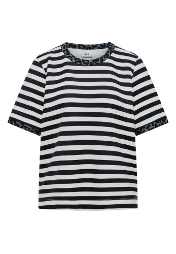 cecil, T-Shirt mit Rundhals und Leo-Details