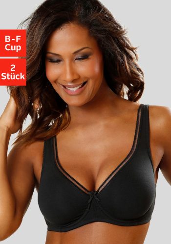 petite fleur Minimizer-BH Packung, mit Bügel, Baumwolle, mit nahtlosen Cups, T-Shirt-BH, grosse Grössen