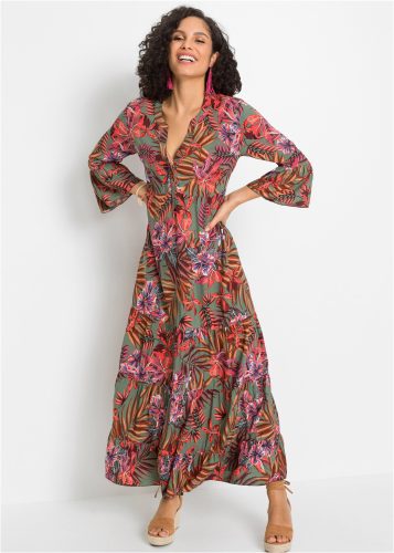 bonprix Maxikleid für Frühling und Sommer, aus Viskose, A-Linien-Passform