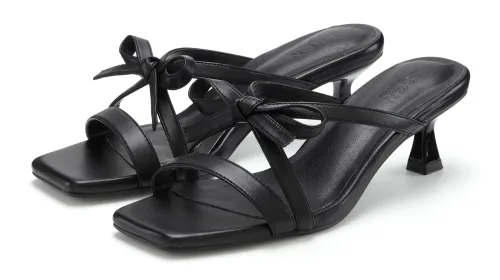 LSCN by LASCANA Pantolette Mule, Sandale, offener Schuh, in Karree-Form mit Kitten-Heel
