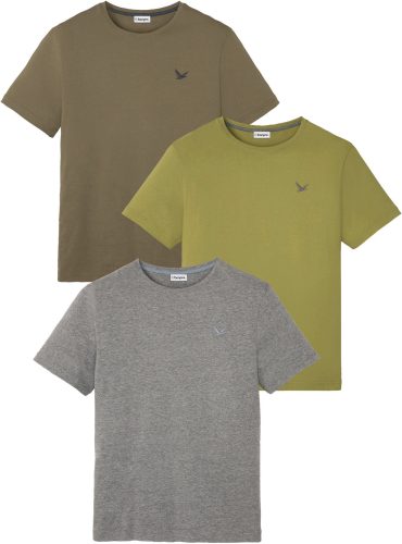 bonprix T-Shirt Packung, 3er, 3 Stk. Regular Fit, Kurzarm, für den Alltag, aus Baumwolle und Viskose