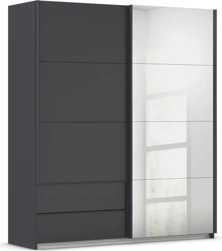 Premium Living, Schwebetürenschrank Elara Grau 181/210/62 cm Grau 