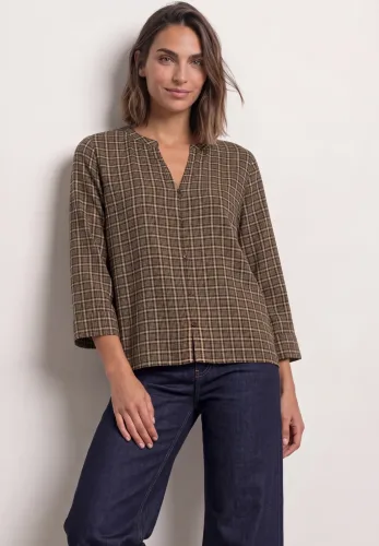 Street One, 3/4-Arm Bluse mit Split Neck und Print