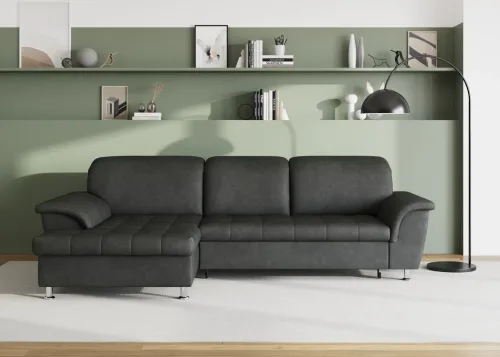 Domo Collection, DOMO collection Ecksofa "FRANZI 278x170x81 cm, Steppung im Sitzbereich, L-Form" wahlweise mit Bettfunktion, Bettkasten und Kopfteilverstellung