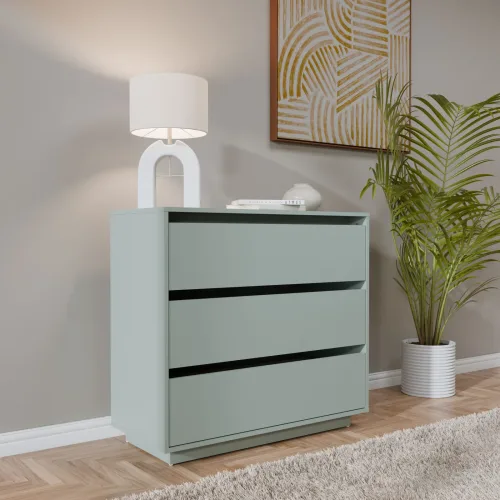 CONFORAMA, Kommode TAHOE 3 Schubladen 41.4x93.2x85.4cm grün dekor