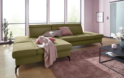 sit&more Ecksofa, Fusshöhe 15 cm, inklusive Sitztiefen-, Armteil- und Kopfteilverstellung