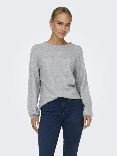 Only, ONLY Rundhalspullover "ONLRICA LIFE L/S PULLOVER KNT NOOS" Materialmix, regular fit