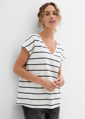 bonprix, bonprix Gestreiftes Strickshirtweiß 48Damen