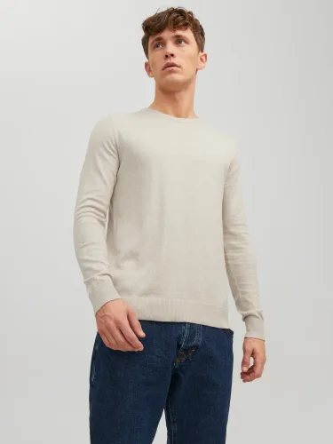 Jack & Jones, Jack & Jones Rundhalspullover "JJEEMIL KNIT CREW NECK NOOS" Baumwollmischung, regular fit