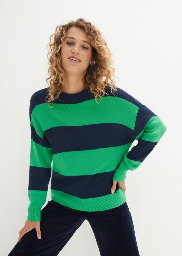 bonprix Strickpullover aus Viskose und Polyamid, ohne Verschluss, gestreiftes Design