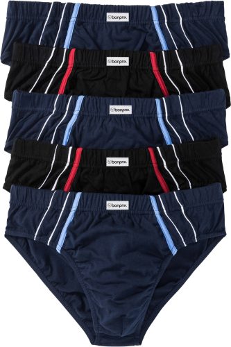 bonprix Maxislip Packung, 5 Stk. klassisch geschnittene Passform, sportive Optik, aus Baumwolle