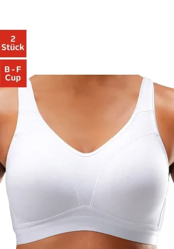 Petite Fleur, petite fleur Soft-BH Packung, ohne Bügel, Baumwolle – auch ideal für grosse Grössen, bequemer BH