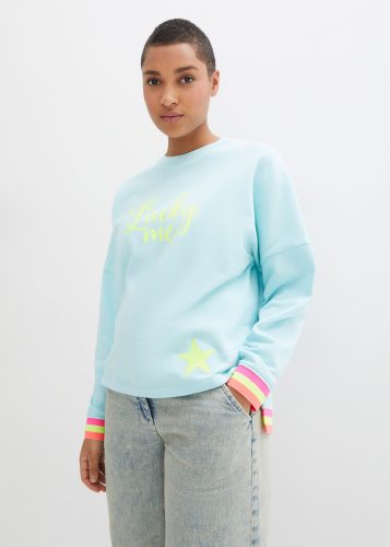 bonprix Sweatshirt, loose fit Passform, mit Neon-Details, aus 100% Baumwolle, Langarm