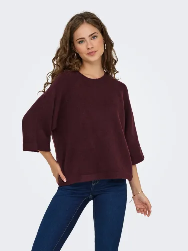 Only, ONLY Strickpullover "ONLSIMONI 3/4 PULLOVER KNT NOOS" Materialmix, regular fit
