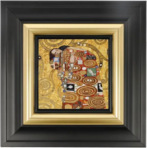 Goebel, Goebel Wandbild "Gustav Klimt - Die Erfüllung" Mit aufwändiger Echtgoldauflage