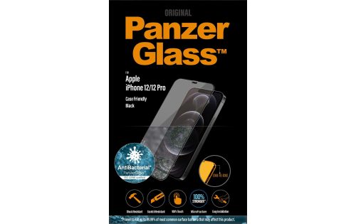 PanzerGlass - Folie iPhone 12 Pro Antibakteriell, Schwarz