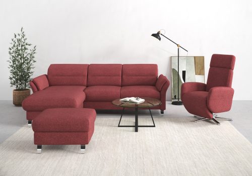 sit&more Ecksofa »Grenoble«, inklusive Federkern, wahlweise mit Bettfunktion, Bettkasten, Armteilverstellung und Kopfteilverstellung