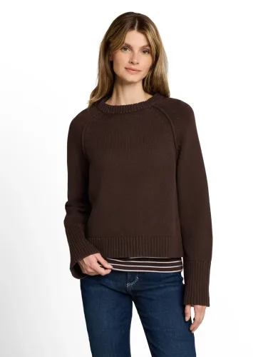 Tom Tailor, TOM TAILOR Strickpullover "Loose" mit Rundhals / Baumwolle / Loose Fit