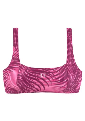 Lascana Active, LASCANA ACTIVE Bustier-Bikini-Top "Coal" im Mustermix aus Palmen und Streifen