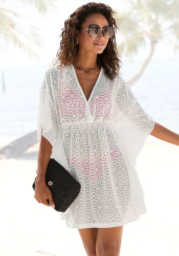 Lascana, LASCANA Longbluse aus Lochspitze, lockeres Blusenkleid, Tunika