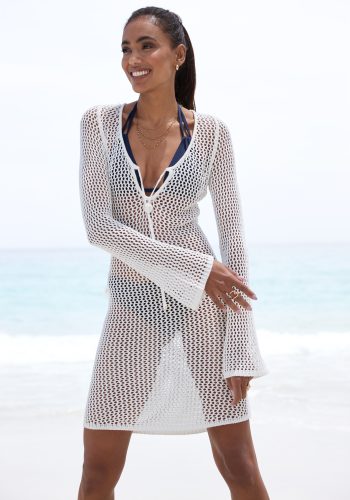 Lascana, LASCANA Strickkleid mit langen Ärmeln, modisches Strandkleid