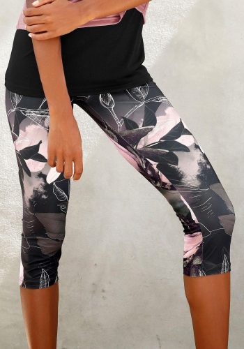 Lascana Active, LASCANA ACTIVE Caprileggings "Tropical" mit abstraktem Blumenprint, Loungewear