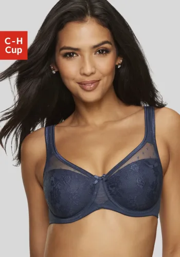 Nuance By Lascana, Nuance by Lascana Minimizer-BH mit unterlegter Jacquardspitze, Dessous, ideal für grosse Grössen