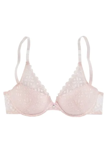 s.Oliver, s.Oliver Push-up-BH "Amelie" aus floraler, transparenter Spitze, Dessous