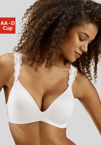 Lascana, LASCANA Push-up-BH ohne Bügel, mit Spitzenträgern, bequemer BH, T-Shirt-BH, Racerback BH