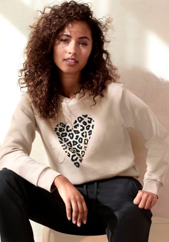 Lascana, LASCANA Sweatshirt »/Loungeshirt«, mit Herz-Leo-Druck