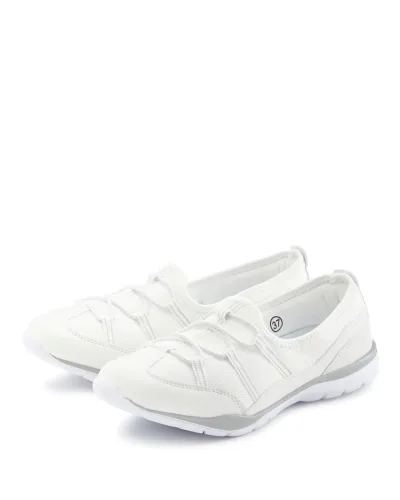 Lascana, LASCANA Sneaker "Halbschuh, Freizeitschuh, Slipper, Slip-On-Sneaker," zum Reinschlüpfen mit elastischen Schnürbändern VEGAN