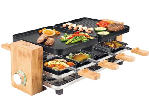 Koenig, KOENIG Raclette "Bamboo" 8 Stk. Raclettepfännchen 1.200 W
