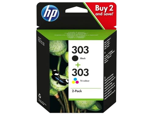 HP, HP 303 Original Tintenpatrone 3YM92AE Schwarz, Cyan, Magenta, Gelb Multipack 2 Stück