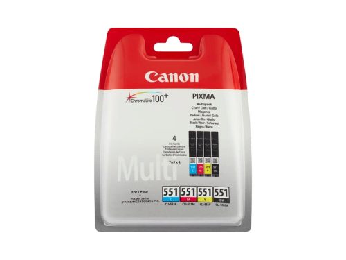 Canon, Canon CLI-551BK/C/M/Y Original Tintenpatrone 6509B009 Schwarz, Cyan, Magenta, Gelb 4 Stück Multipack