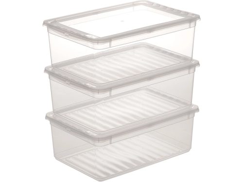 Keeeper, keeeper Aufbewahrungsbox 30020 3x 11 L Transparent PP (Polypropylen) 26,5 x 39 x 14 cm 3 Stück