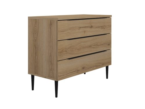 undefined, Kommode LUCIAN 3 Schubladen 45x95x78cm eiche
