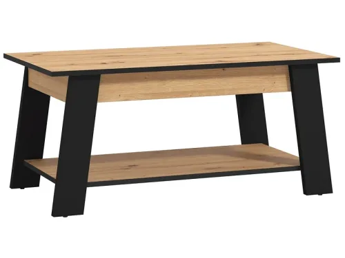 home affaire, Home affaire Couchtisch "Piave Kaffeetisch, 101 cm, in trendigen Farben, modern" mit Ablage, rechteckig, Artisan Eiche, ideal für kleine Räume