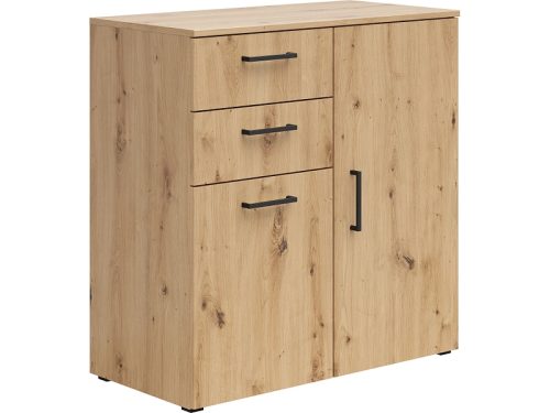 Premium Living, Kommode Multistauraum Eiche Artisan , 80/83/40 cm , 2 Schublade(n) 