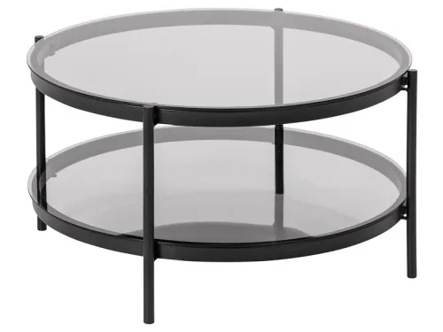 mutoni - Couchtisch Bellevue Glas rauch rund 75, One Size, Schwarz