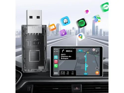 TECHNAXX USB-Adapter für CarPlay & Android anthrazitschwarz