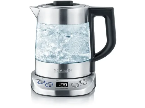 Severin, Severin Wasserkocher "Delux Mini WK 3473 1 l, Silber/Transparent" 1 l 2200 W