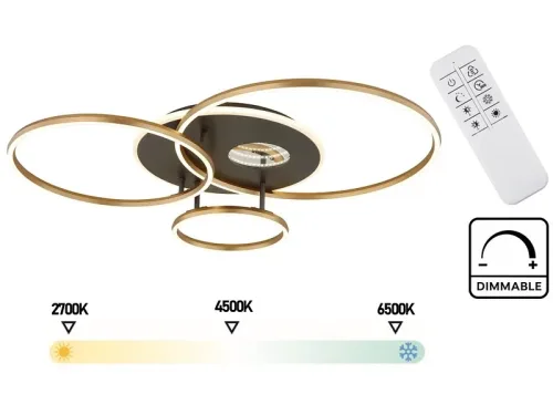 Deckenlampe 3D INVERTINA variable Intensität 70cm 54W goldfarben