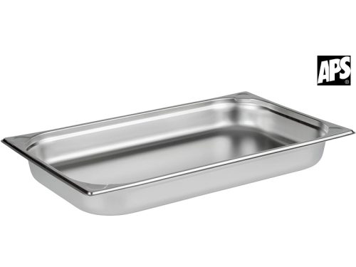 Aps, APS GN 1/1 Behälter 53 x 32,5 cm, Tiefe: 65 mm; GN 1/1, 9000 ml, 53x32.5x6.5 cm (LxBxT); silber