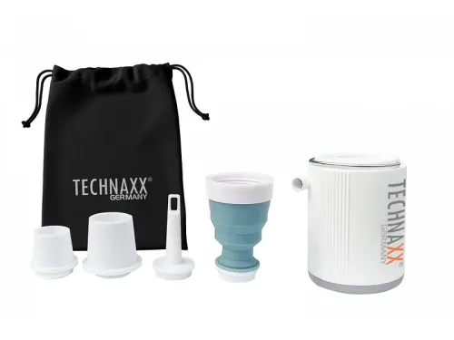 TECHNAXX Mini-Pumpe mit Batteriebetrieb weiss