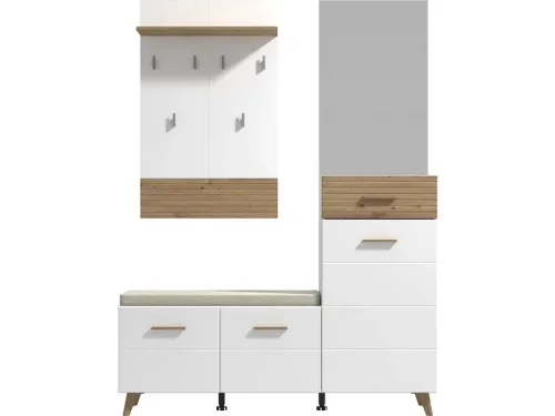 home affaire, Home affaire Garderoben-Set "Sein Kompaktgarderobe, Flurgarderobe, Dielenschrank, Hochglanzfronten" Komplett-Set, 4 Stk. tlg.