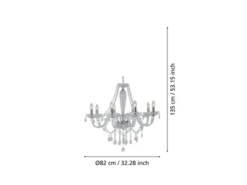 Hängelampe BASILANO 1 LED 82x130cm 40W chrom