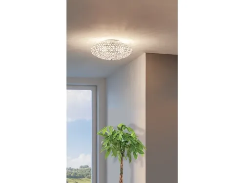 Eglo, Eglo Deckenlampe Clemente Grau Stahl 20.5 cm - Farbe: chrom - Deckenlampe