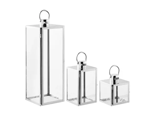 Set mit Laternen POTA Silberfarben